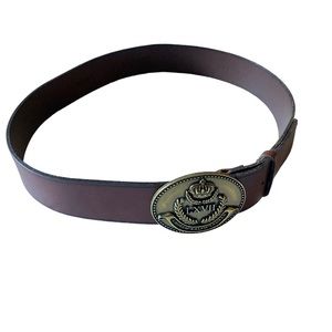 VINTAGE RALPH LAUREN BIG SOLID BRASS BUCKLE Leather BELT Large